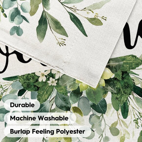 Spring Summer Floral Welcome Garden Flag 12x18 Inch Double Sided Outside, Eucaly - Picture 7 of 7